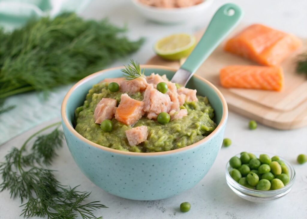 Salmon + Dill + Pea Recipe image