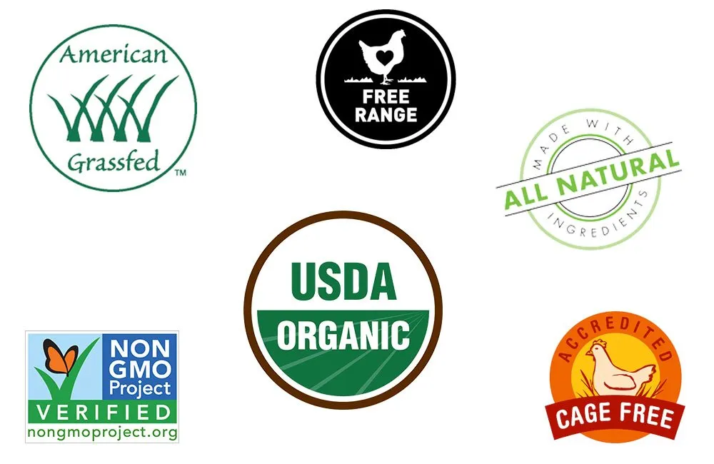 Organic food labels and certification list shown 